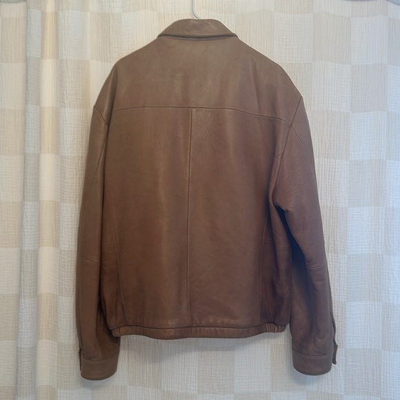 Vintage Tan Leather Bomber - Picture 4 of 6